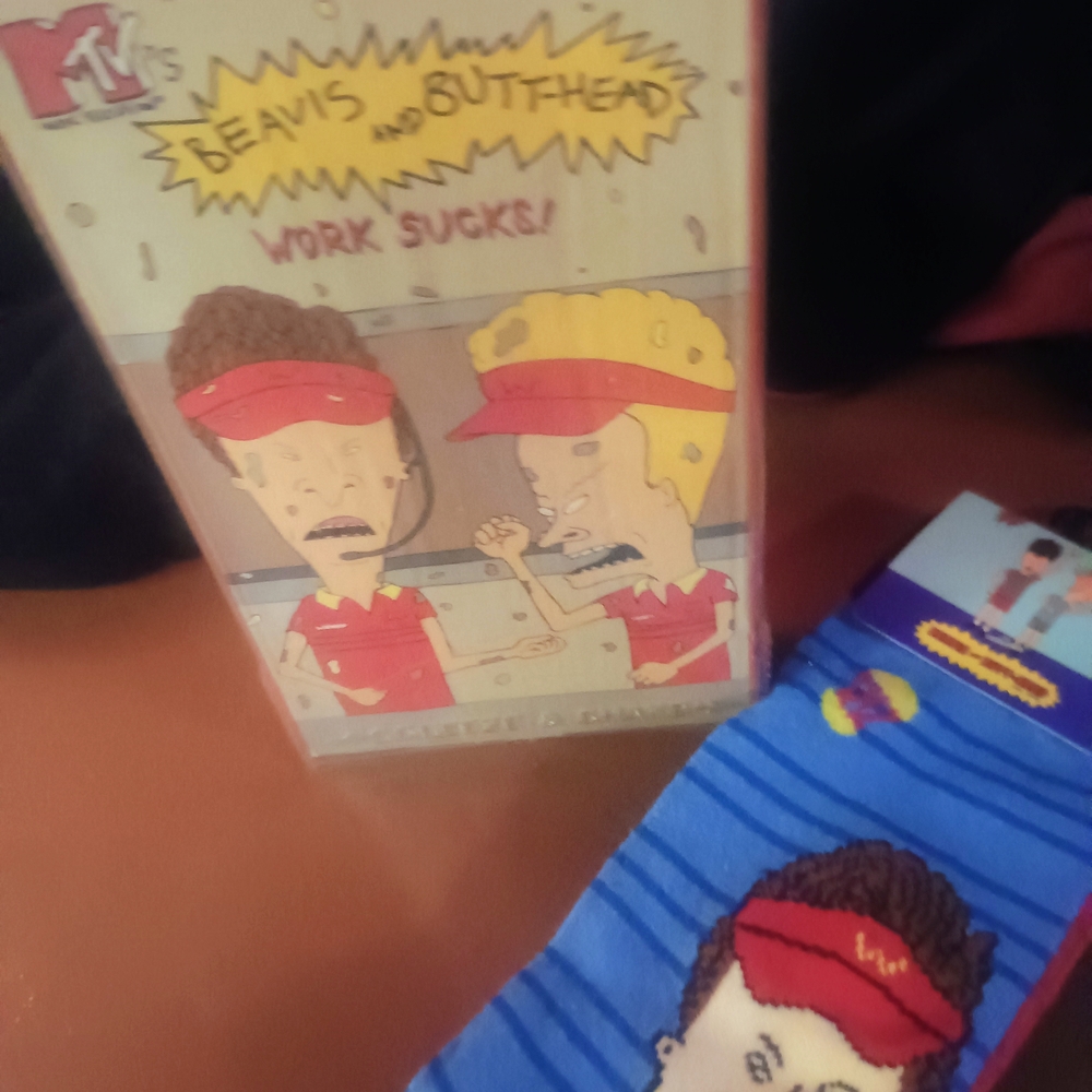 Beavis And Butthead VHS With A Pair Of Men's Beavis And Butthead Crew Socks